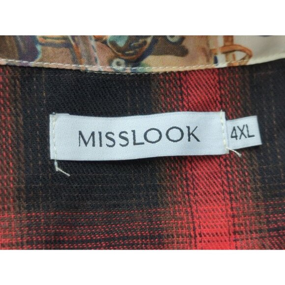 Womens 4XL Equestrian Horse Rider Button Blouse Tunic Long Sleeve Plus Size - Picture 2 of 12